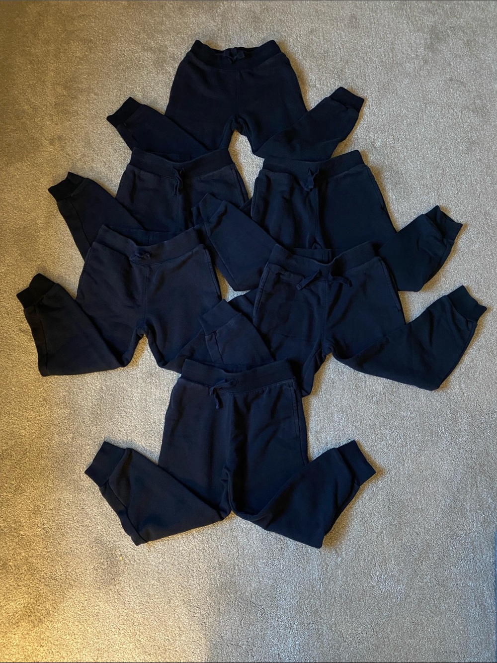 Set of 6 Place 5/6 (S) Kids Navy Blue Fleece Jogger Pants - Pack of Essentials